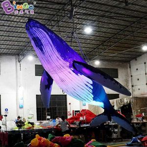 wholesale Outdoor Event Advertising 6m 20ft Inflatable Lighting Whale Inflation Animal Models Blow Up Ocean Theme Decoration For Sales With Air Blower Toys Sports