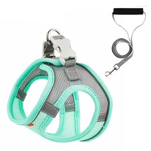Dog Tag Harness Clothes Vest Chest Cat Collars Rope Small Dogs Reflective Breathable Adjustable Outdoor Walking Accessories