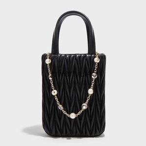 Umhängetaschen Kleines Quadrat Für Frauen Luxus Designer andbags Und Geldbörsen 2023 Neu In Mode ig Qualität Pearl Cain Plissee Top andleH2422