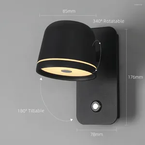 Wall Lamp Aisilan LED Dimmable With On/Off Switch Adjust 3-CCT And Brightness Rotation Sconce For Bedside Living Room