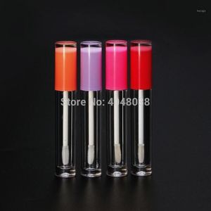 5ML Empty Lipgloss Tubes Round Pink Purple Orange White Clear Lip Gloss Containers Cosmetic Lip Gloss Wand Tubes 25pcs lot1194R