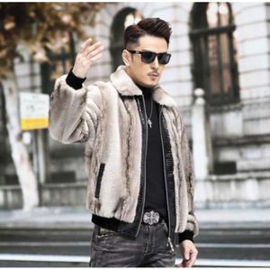 Designer Winter Haining Fur Jacket for Mens Short Imitation Integrated Mink with Thick Coat CC1M