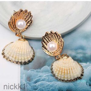 Factory Outlet 70%off 2021 Trend New Natural Pearl Shell Cool Wind Super Fairy Personality Fashion Earrings Jo2q CGKK