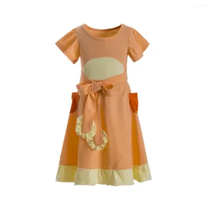 Mädchenkleider Halloween-Kostüm für Mädchen Orange Hundekostüme Blaues Schwester-Familien-Kleinkleid