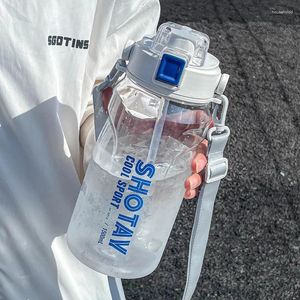 Su Şişeleri 1500ml Taşınabilir Spor Şişesi Büyük Kapasiteli Plastik İçme Fitness Gym Bisiklet Su geçirmez