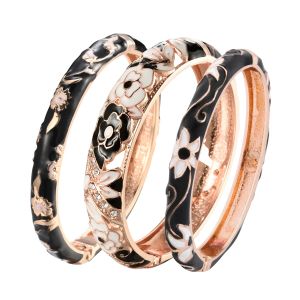 Bracelety 3 szt. Zestaw Broisonne Bangles for Women Jewelry Lady Girl Damskie Bracelets Bracelets Modna Enami Benkinge Indian Style Designer Prezent