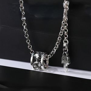 Unisex designer hänge halsband silver kors par kassakedja hänge silver halsband