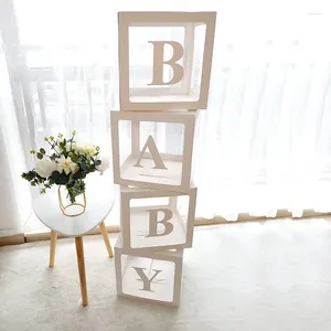 Party Supplies Transparent Balloon Letter Box Baby Shower Dekoration Birthday Custom Name 1st Decorations