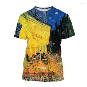 Men's T Shirts 2024 Vincent Van Gogh Art 3D Print T-Shirt Starry Night Fashion Summer Casual Short Sleeve 2XS-6XL