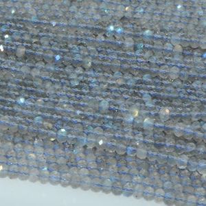 Loose Gemstones Natural Labradorite Faceted Rondelle Beads 2x3mm