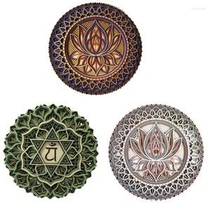 Dekoracyjne figurki Czech Metal Mandala Flower Wall Art Decor Lotus Wygląd Egzotyczny żelazo do domowych książek