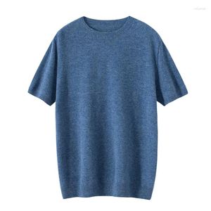 Men's Sweaters 2024 Spring Summer Autumn Winter Half Turtleneck Short Sleeve Jumper 100 Cashmere Solid Color Sweater