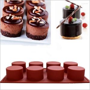 Moldes de cozimento 8 buracos redondos molde de bolo de silicone 3D Handmade Cupcake Jelly Cookie Mini Muffin Soap Maker Ferramentas DIY