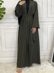 Roupas étnicas 2024 Abaya Dubai Islam Turquia Bangladesh Muçulmano Hijab Modesto Vestido Kaftans para Mulheres Robe Arabe Kimono Femme Musulmane