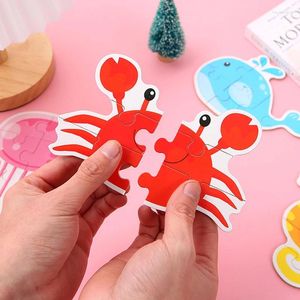 Party Favor 24 teile/satz Cartoon Holz Puzzle Dinosaurier Auto Muster Spielzeug Leckereien Kinder Geburtstag Geschenke Schule Gefälligkeiten Goodie Filler