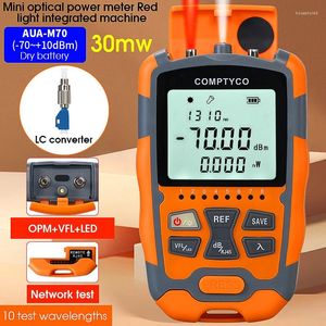 Glasfaserausrüstung AUA-M70 4-in-1-Multifunktions-Mini-optischer Leistungsmesser Visual Fault Locator Netzwerkkabeltest-Tester -70- 10 dBm