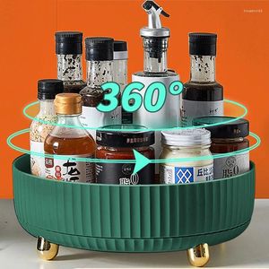 Kitchen Storage 360 Rotation Non-Skid Spice Rack Pantry Cabinet Turntable With Wide Base Seasoning Holder Rotating Organizer