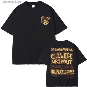 Homens camisetas Melhor Famoso A Faculdade Dropout Gráficos Camiseta Homens Mulheres Hip Hop Rap Vintage Camisetas Masculino Casual Camiseta T240202