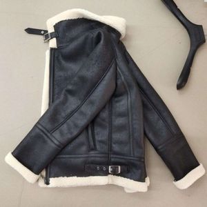 Leather and Fur One Designer Piece Mens Plush Coat Suede Imitation Cashmere Lapel Jacket B3 Motorcycle Flight Suit Cotton Thick NKLJ
