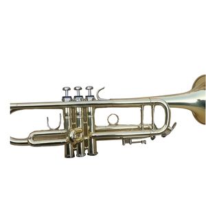 Hochwertige B-Trompete der amerikanischen Marke, Messing vergoldet, professionelles Trompeteninstrument, dreifarbiges Horn mit 7C-Mund