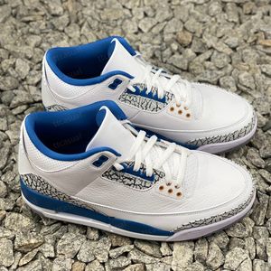 Homens Jumpman 3s Tênis de Basquete Cool Cinza Criado por Mulheres Treinadores Esporte Palomino Wizards Branco Cimento Azul Georgetown Knicks Tênis Esportivos Ao Ar Livre Sapatos Casuais