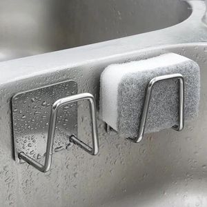 Kitchen Storage Sponge Stainless Steel Bracket Warehouse Manager Wall-mounted Self-adhesive Agent Excavator And Accessories.