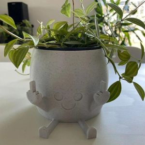 ハッピープランターかわいい中指多肉植物ポットカワイイ緑の家庭用テーブルミニ装飾花240127