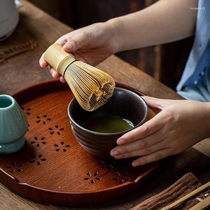 Spazzole per tè 1 pz Cerimonia giapponese Bambù Pratica Frusta in polvere Frusta per caffè Spazzola verde Strumenti per smerigliatrice