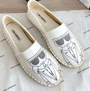 Luxury Casual Shoe karl lagerfield woman Designer shoes fisherman espadrilles Womens man canvas Shoe embroider Fabric Slide DHgate Indoor outdoor low top2024