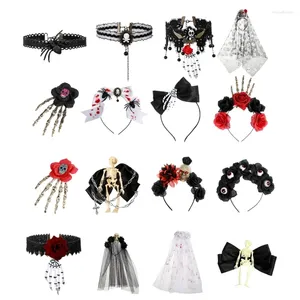 Party Decoration Halloween Headhoop Simulation Hand Claw Skeleton Headband Goth Costume Hairbands Women Novelty Carnivals Headdress