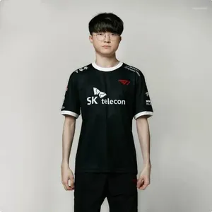 Erkek Tişörtleri Skt T1 2024 Takım Jersey LOL Ligi Faker T-Shirt LCK Özel Gömlek Keria Zeus Gumayusi Elektronik Spor Giyim Polyester Materi