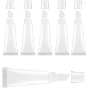 Бутылки для хранения 6 шт. 5/10 мл Мини-прозрачные мягкие пустые тюбики для бальзама для губ Портативные дорожные контейнеры для блеска DIY Инструменты для упаковки макияжа для женщин/девушек