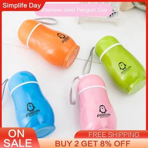 Water Bottles Portable Children Thermos Stainless Steel Penguin Pattern Vacuum Flask Durable Coffee Sealing Cup Household Kettle