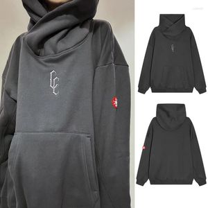 Hoodies masculinos pescoço alto simples logotipo caverna cor sólida impressão hip-hop moletom solto casual masculino feminino casal pullovers clássicos