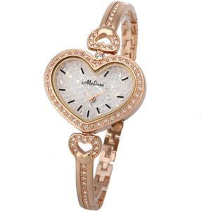 Switzerland Luxury Brand MELISSA Japan Miyota Quartz Sapphire Women's Watches Austria Crystal Waterproof Heart Shape Clock F8153 240131