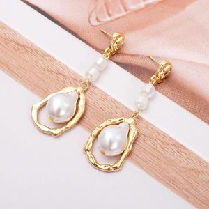 Dangle Earrings Korean Fashion Dynamic Imitation Pearl Water Drop For Women Aesthetic Product Shining Glass Matching Zinc Alloy Jewelry