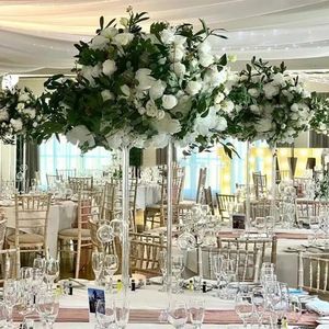 Large Party Hotel Burgundy Table Flowers Event Centerpieces floor table flower ball for wedding flowers arrangement decoration