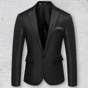 Abiti da uomo Blazer da uomo Tinta unita Matrimonio Good Touch Tasche Cappotto da completo