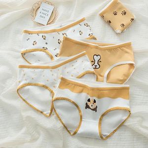 Panties 5 Pcs/Lot Children Underwear Cotton Youthful Girls Cute Dog Print Briefs Age Of Puberty Soft Adolescent Girl Panty