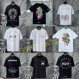 MENS2023 Classic T Shirt Heart Fashion CH Högkvalitativt varumärke Sanskrit Cross Mönstertröja T-shirts Designers Chromes Pullover Tees Cotton Tops F7GT