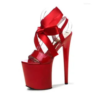 Sandals 8 Inch Sexy Stripper Shoes Temptation Crystal Platform 20CM High Heels