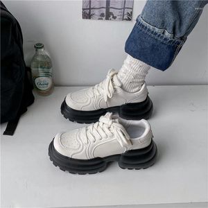 Dress Shoes Korean White Thick-soled Height-increasing Dad For Women 2024 Autumn Models Showing Feet Small European Street Sneakers