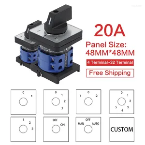 Controle de casa inteligente LW28-20 LW26-20 YMW26 Série 660V 20A 1 2 3 4 5 6 7 8 -Posição de montagem Rotary Select Cam Changeover Switch