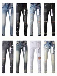 Lila Jeans Herren Designer Herren Skinny Luxus Designer Denim Hose Distressed Ripped Biker Schwarz Blau Jean Slim Fit ZAVF ZAVF