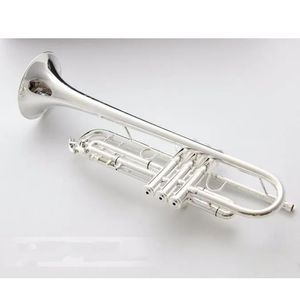 Stradivarius BB Trumpet AB 190 -talets silverpläterade musikinstrument Nytt trumpet munstycke Professionell klass 00