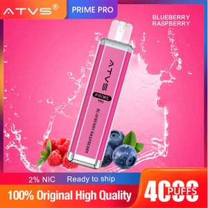 ATVS Crystal 4000 Puffs Cigarro Eletrônico Original Mesh Coil Descartável Vape Pen Cartucho Não Recarregável 10Ml 10 Sabores Dispositivo Vapor Pen Vaporizador Bar