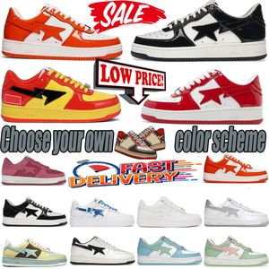 Designer casual Shoes Sneakers Trainers Bap Fashion Pink Patent Leather Black White Combo Grey for Men Women Pastel Pack camouflage