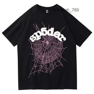 T-shirty Spider Men 555 Hip Hop Kanyes Style SP5DER T SHIRT SPIDER Jumper European and American Young Singers Short Sleeve 8Ti1