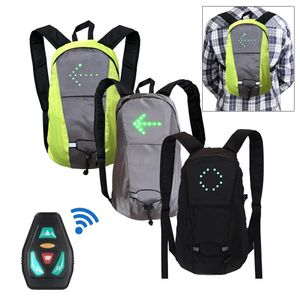 LED Turn Signal Light Cycling Backpack Wireless Cycling Vest MTB Bike Bag Safety Reflective Warning Electric Scooter Vest 240123