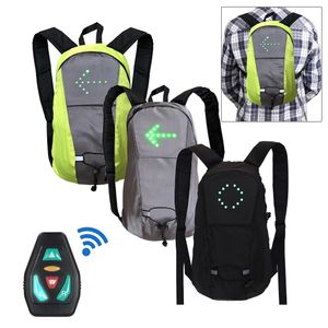 Led sinal de volta luz ciclismo mochila sem fio ciclismo colete mtb bicicleta saco aviso reflexivo segurança scooter elétrico colete 240123